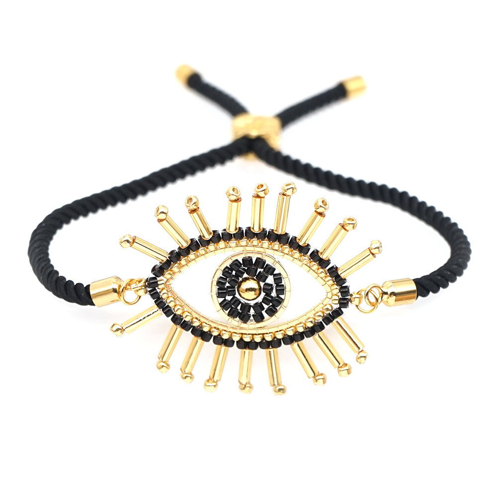 Rice beads hand-woven Evil Eye lucky eye bracelet