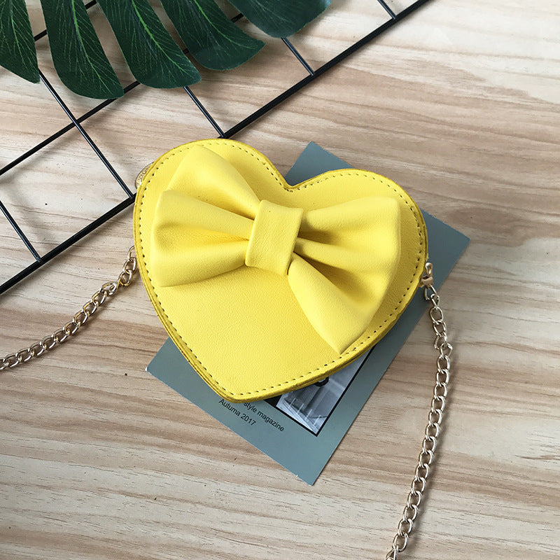 Cute one-shoulder diagonal bag girl love bow small bag