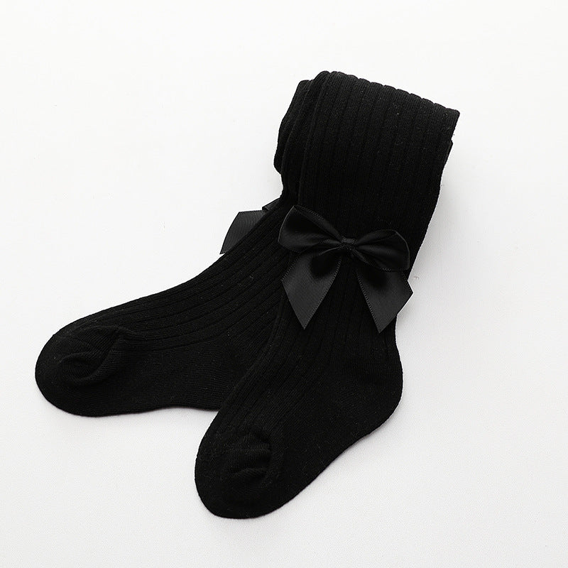 Baby tights with bow tie