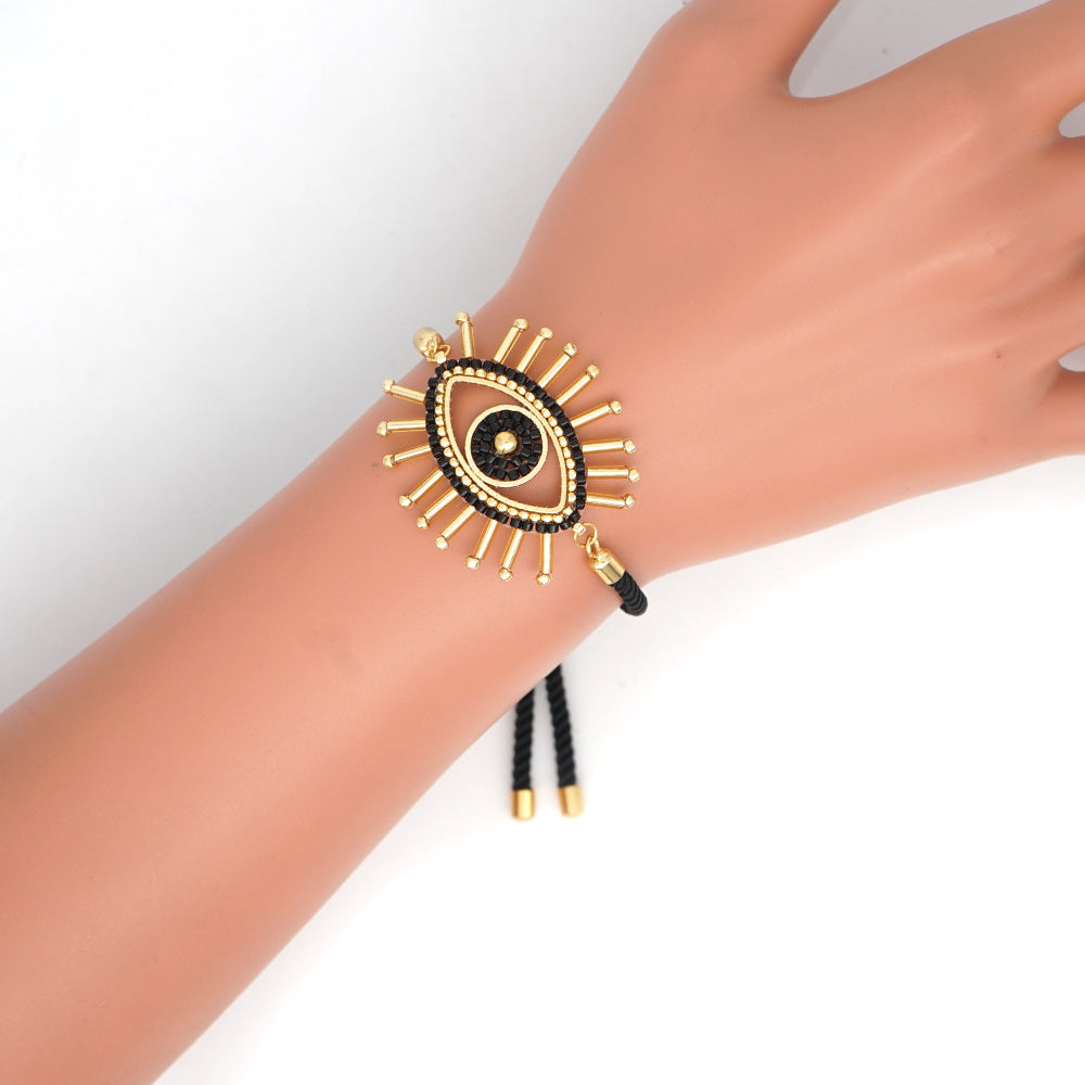 Rice beads hand-woven Evil Eye lucky eye bracelet