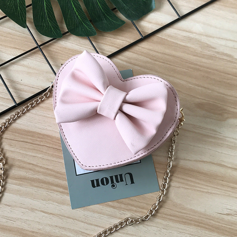 Cute one-shoulder diagonal bag girl love bow small bag