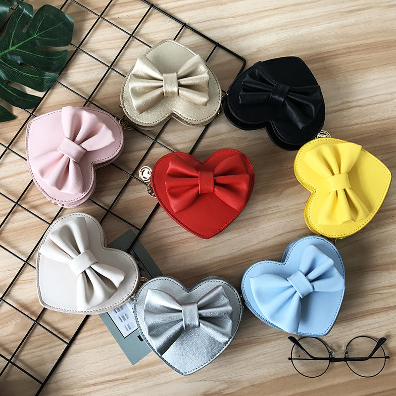 Cute one-shoulder diagonal bag girl love bow small bag