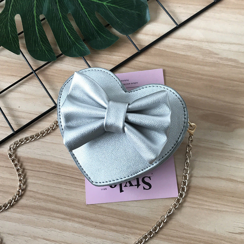 Cute one-shoulder diagonal bag girl love bow small bag