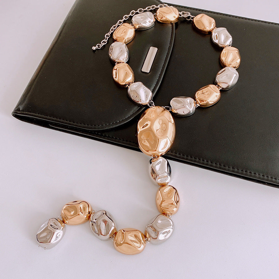 Pleated Necklace Personalized All-match Sweet Cool Style Clavicle Chain