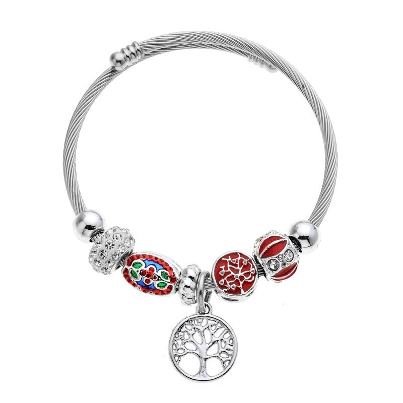 Stainless steel crystal  bracelet