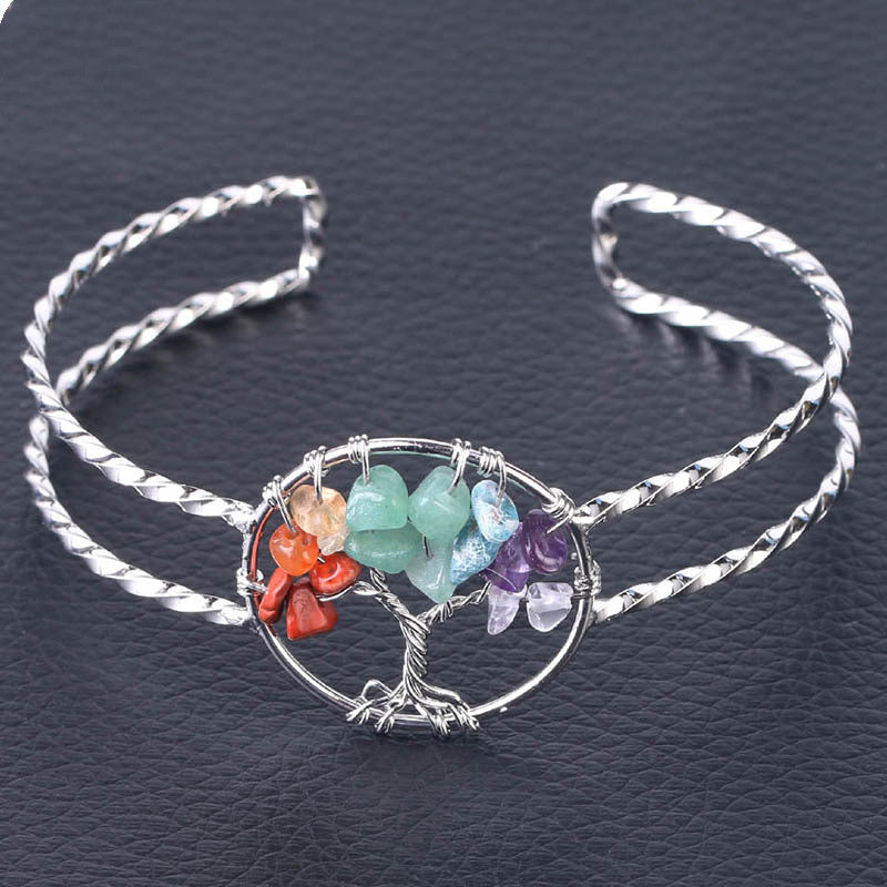 Winding Tree of Life Broken Gem Bracelet