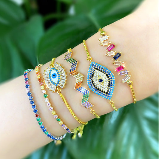 Micro inlaid color Zircon Bracelet