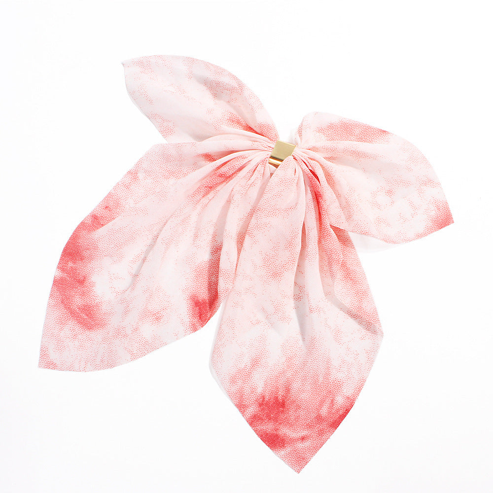 Floral Chiffon Big Bow Hairpin