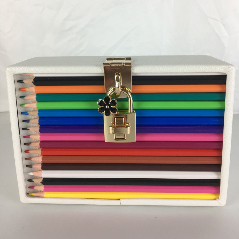 Lock color pencil box bag