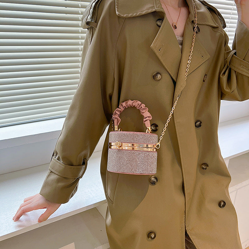 Women's Fashion All-matching Rhinestone Fashion Bucket Bag