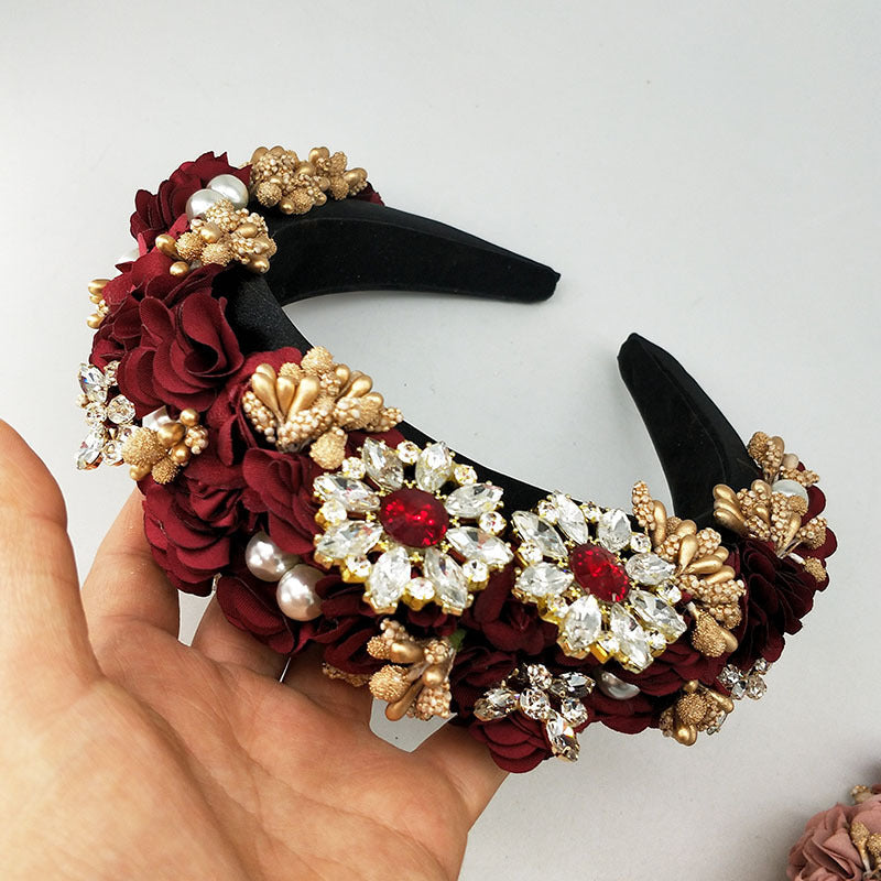 Comfortable non-slip bridal crystal headband