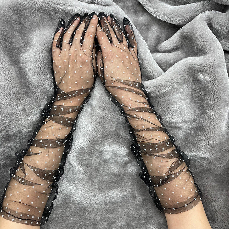 Split Finger Gloves Jacquard Neutral Sunscreen Single Color