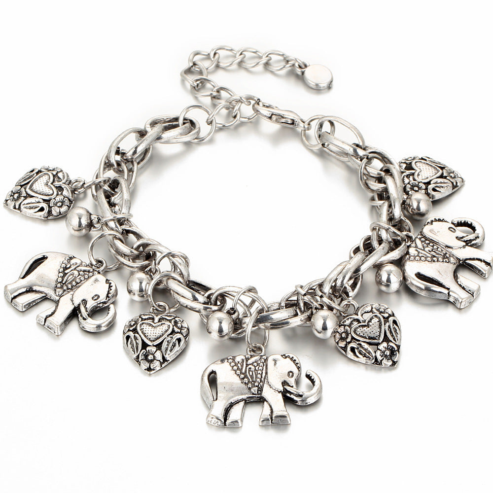 Vintage Carved Peach Heart Bracelet Jewelry