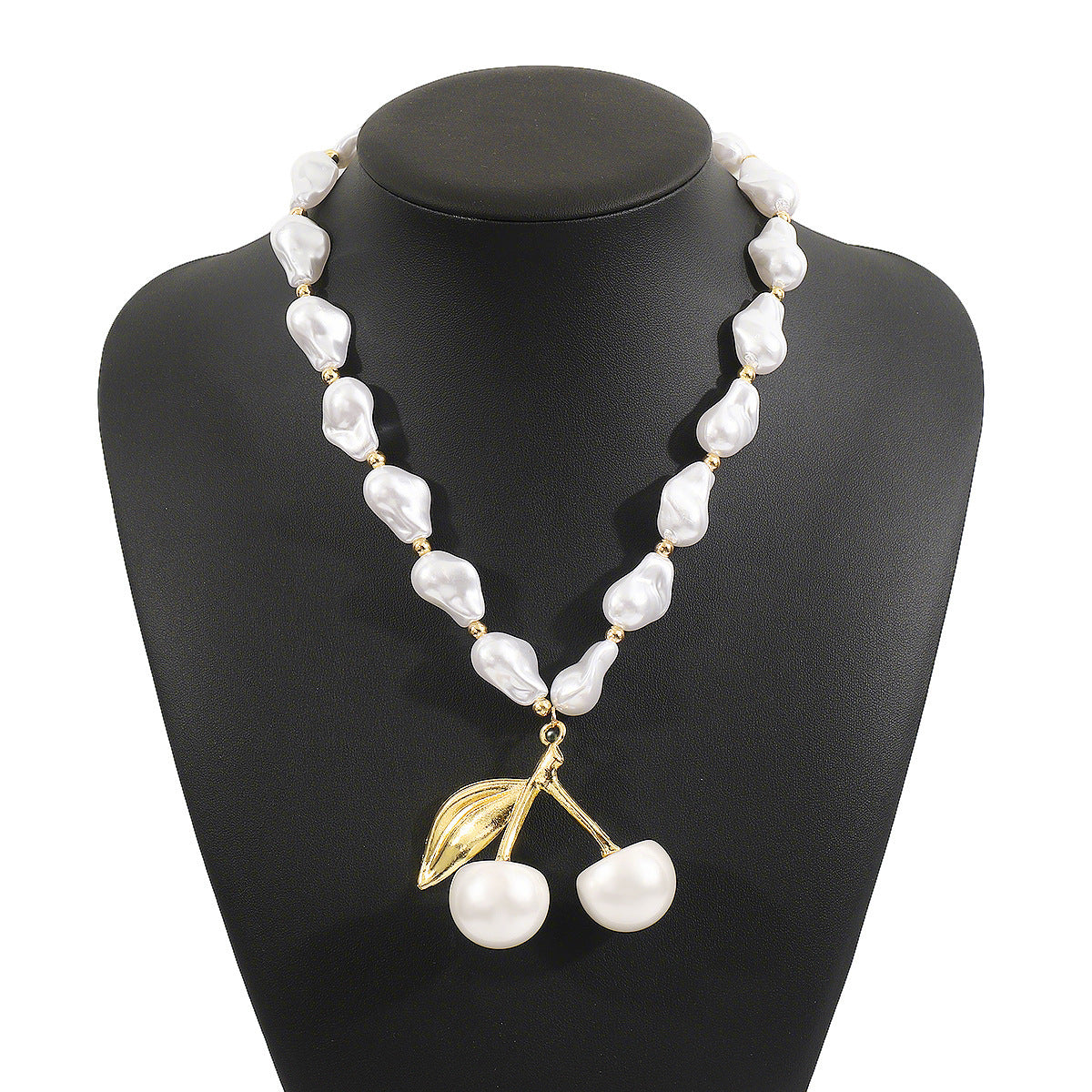 Irregular Creative Pearl Cherry Fruit Necklace For Women