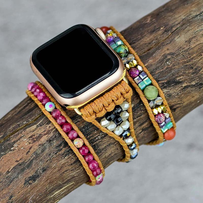 3-Layer Amethyst Wax Cord Hand Woven Strap