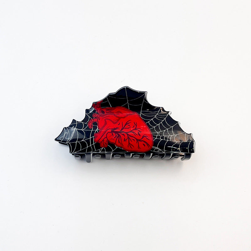Halloween Grip Acrylic Spider Retro Updo Clip