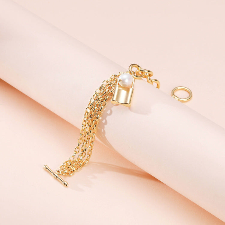 Personalized Fashion Hollow Metal Element Bracelet Pearl