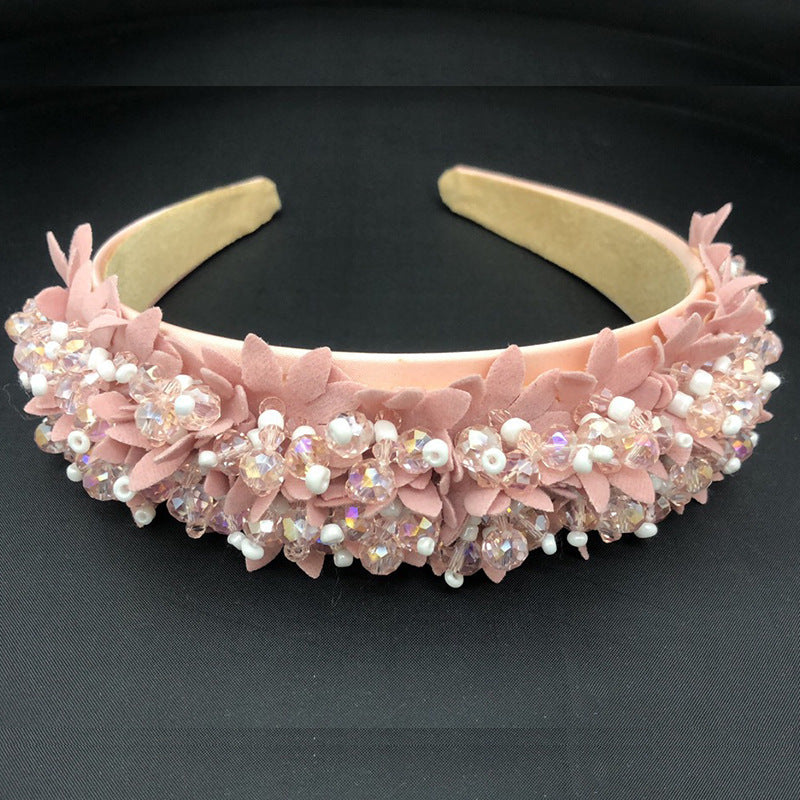 Comfortable non-slip bridal crystal headband