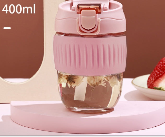 Glass Cup With Straws, Portable, Dual-use, Simple Dual-use Cups