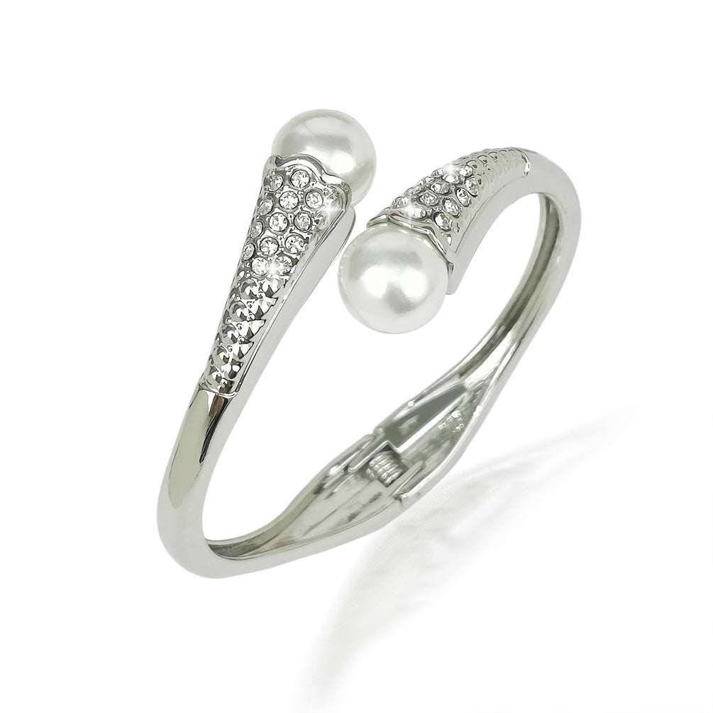 All-match temperament diamond pearl bracelet