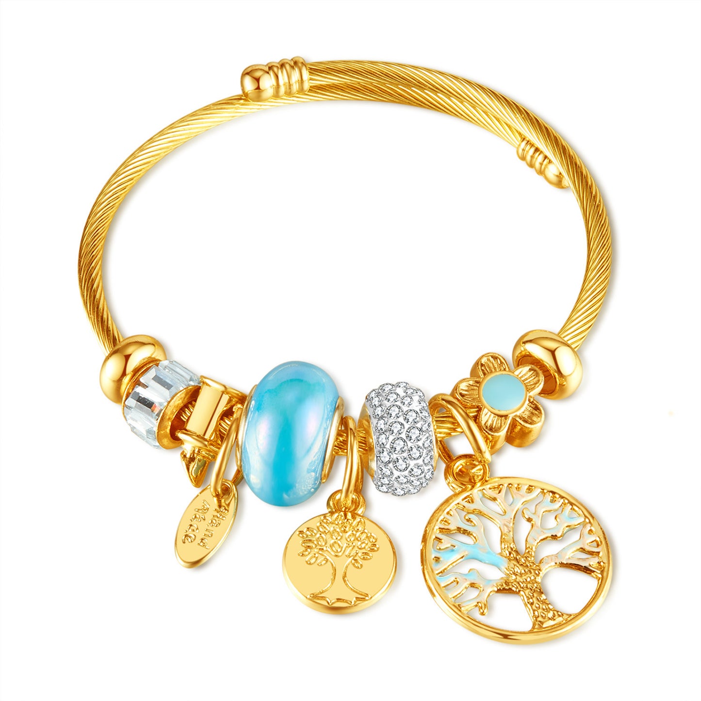 Fashion Retro Tree Of Life French Entry Lux High-grade Titanium Steel Bracelet