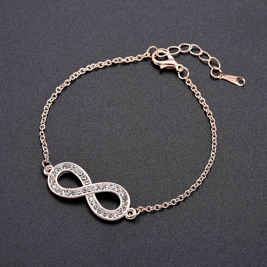 Simple Ladies Fashion 8-character Crystal Bracelet