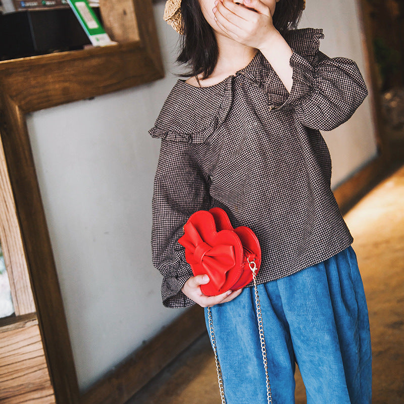 Cute one-shoulder diagonal bag girl love bow small bag
