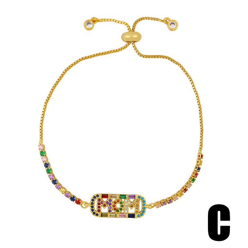Net Red Love Peach Heart Crystal Bracelet Women
