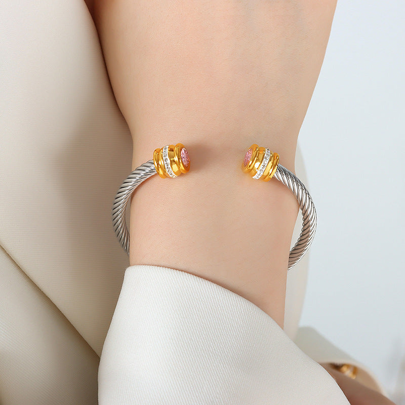 Titanium Steel Inlaid Twelve-color Zircon Bracelet