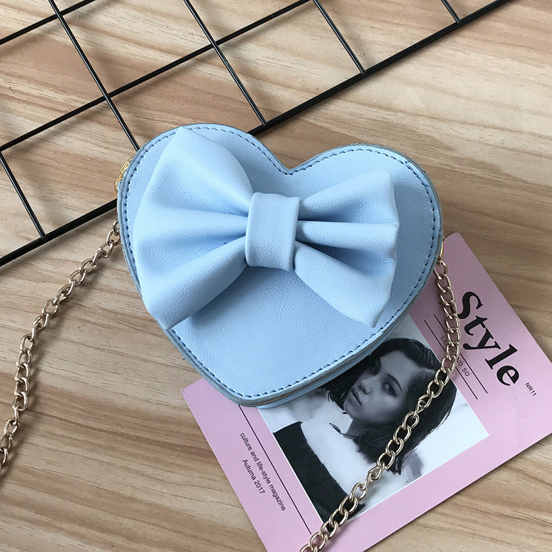 Cute one-shoulder diagonal bag girl love bow small bag