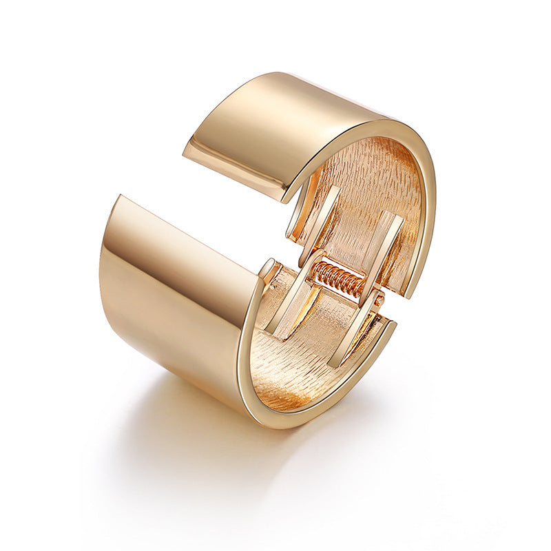 Asymmetrical Wide Side Exaggerated Mirror Bracelet