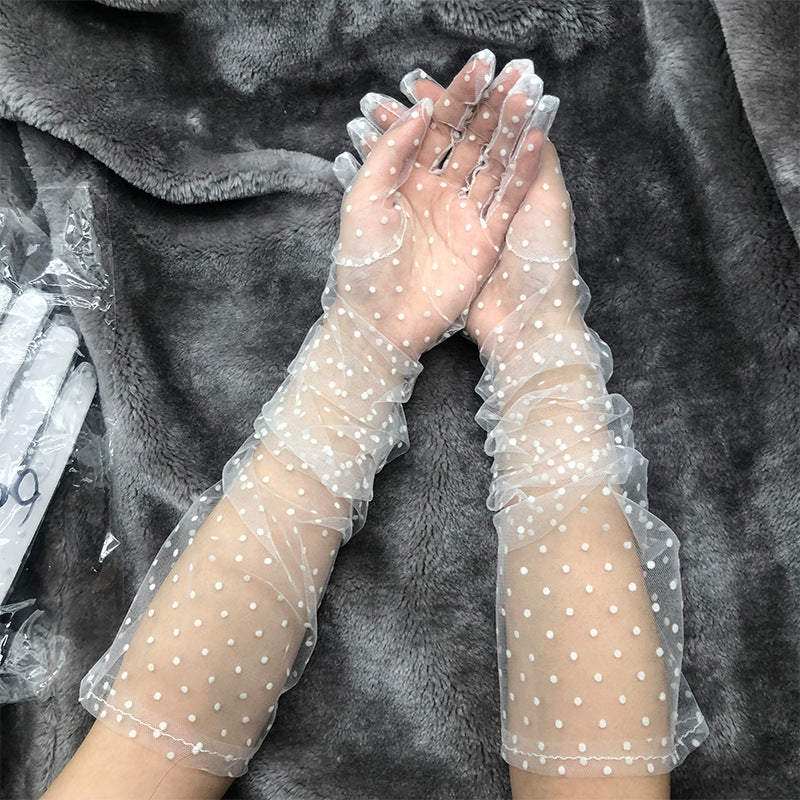 Split Finger Gloves Jacquard Neutral Sunscreen Single Color