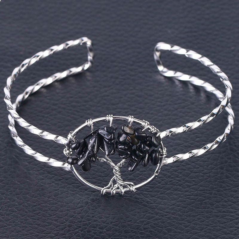 Winding Tree of Life Broken Gem Bracelet
