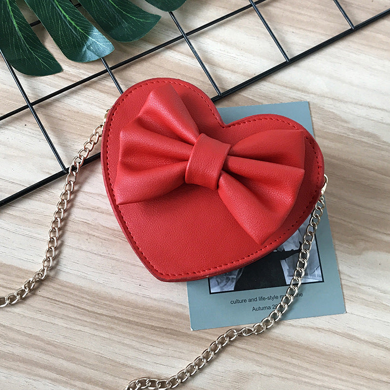 Cute one-shoulder diagonal bag girl love bow small bag