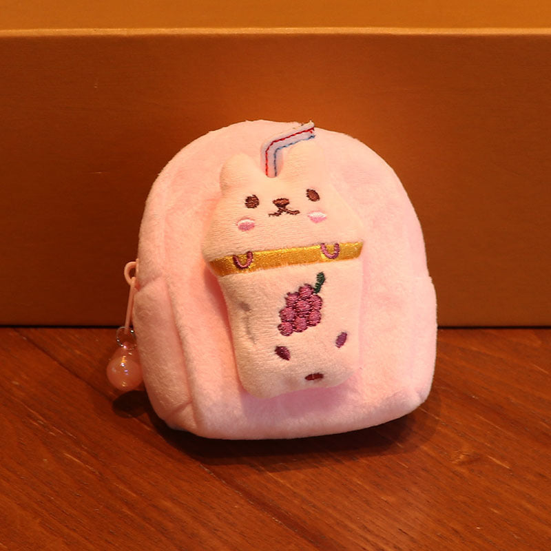 Creative Juice Milk Tea Small Animal Doll Solid Color Zero Wallet