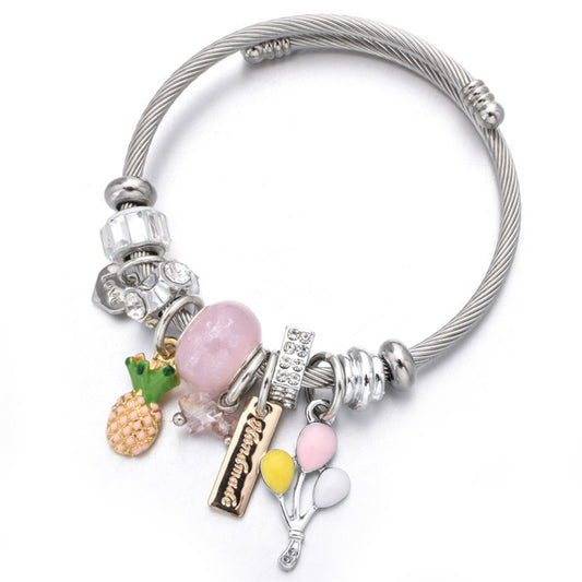 Stainless steel crystal  bracelet
