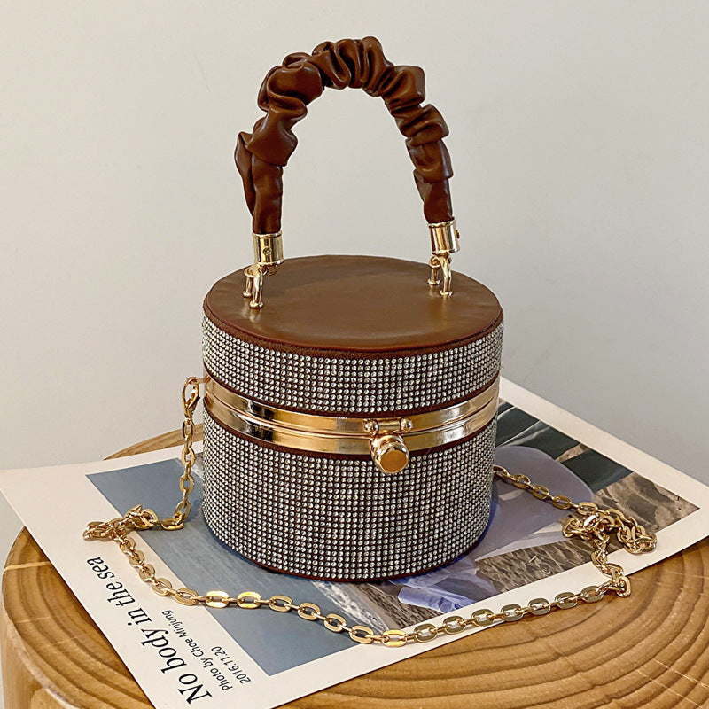 Women's Fashion All-matching Rhinestone Fashion Bucket Bag