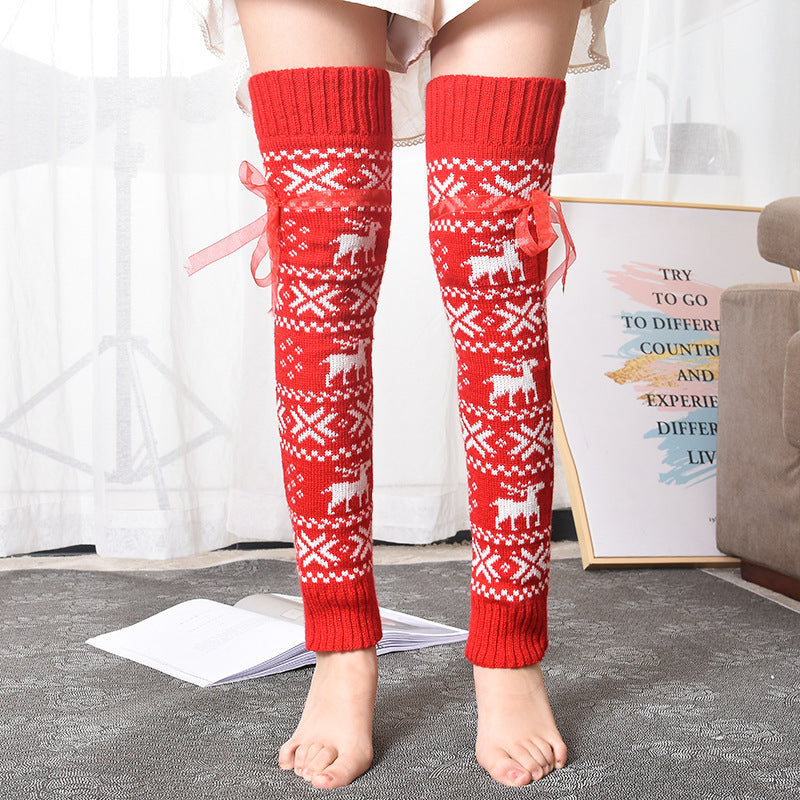 Thickened Warm Wool Stockings Knitted Over-the-knee Bunching Socks