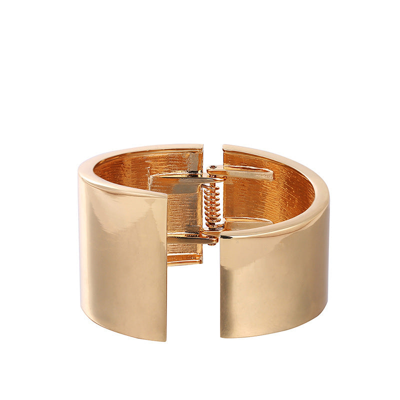 Asymmetrical Wide Side Exaggerated Mirror Bracelet