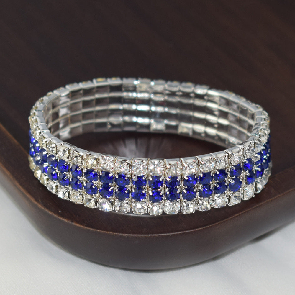 Crystal Full Diamond Bracelet Four Drainage Drill Elasticity
