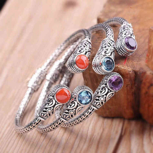Natural Topaz Southern Red Agate Amethyst Bracelet Classical