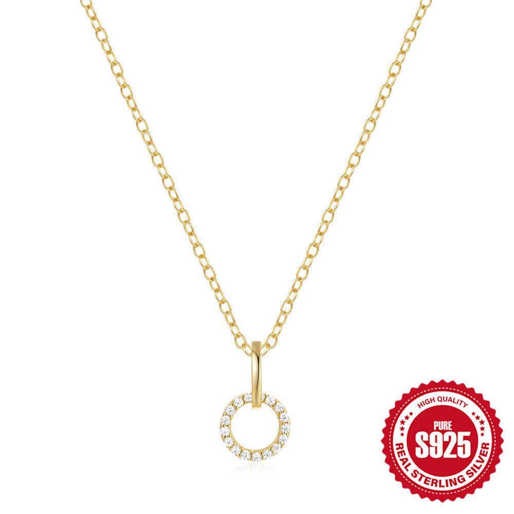 S925 Sterling Silver Light Luxury Interlocking Micro Inlaid Zircon Clavicle Chain