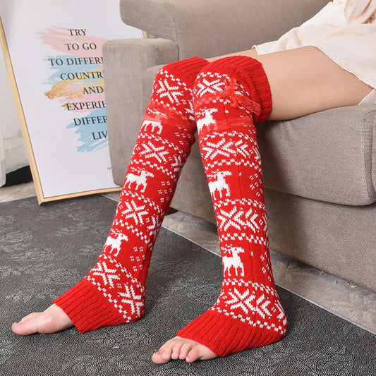 Thickened Warm Wool Stockings Knitted Over-the-knee Bunching Socks