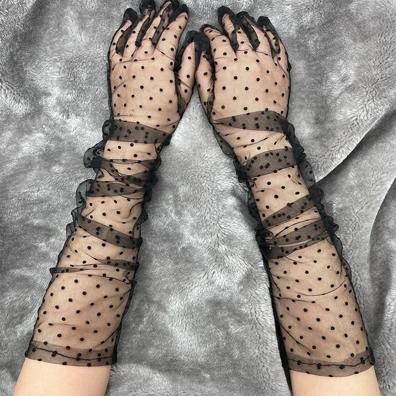 Split Finger Gloves Jacquard Neutral Sunscreen Single Color