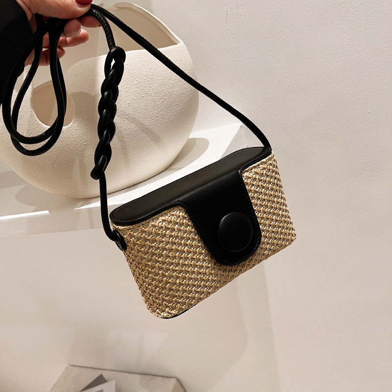 Fashion Straw Bag Summer Bucket Western Style Niche