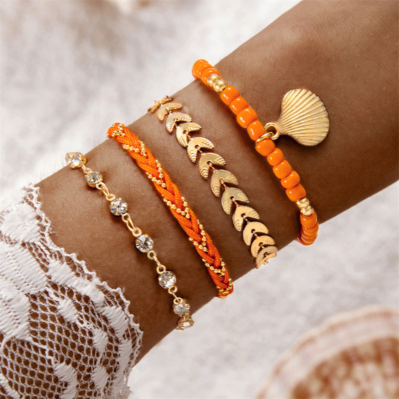 Bohemian Ocean Wind Starfish Shell Pearl Anklet