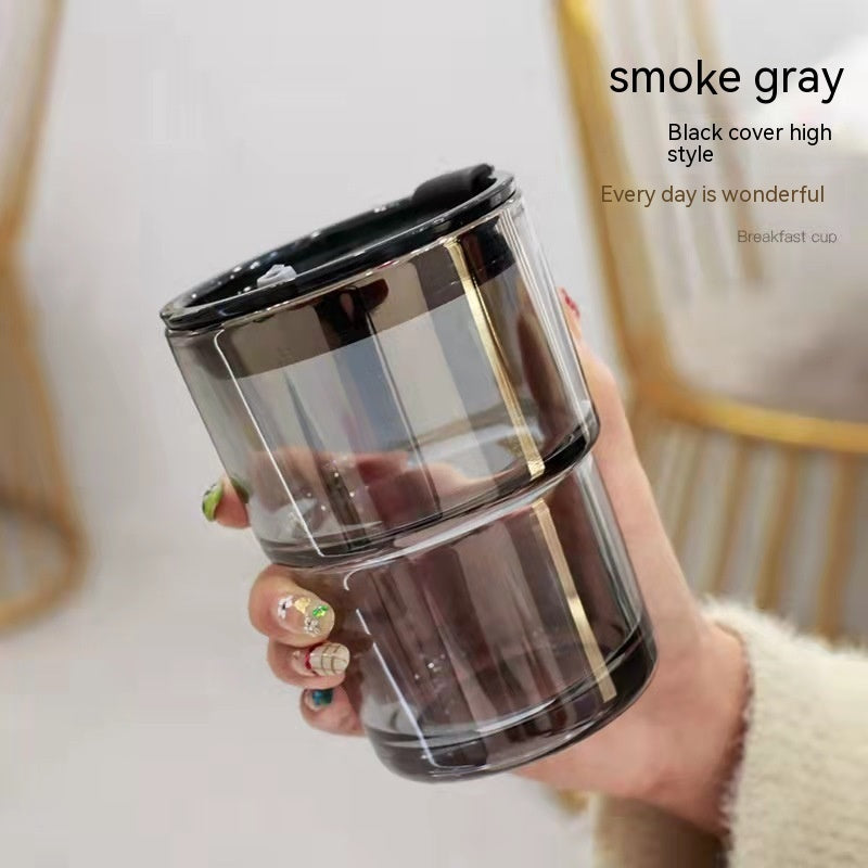 Good-looking Straw Glass Cup With Lid
