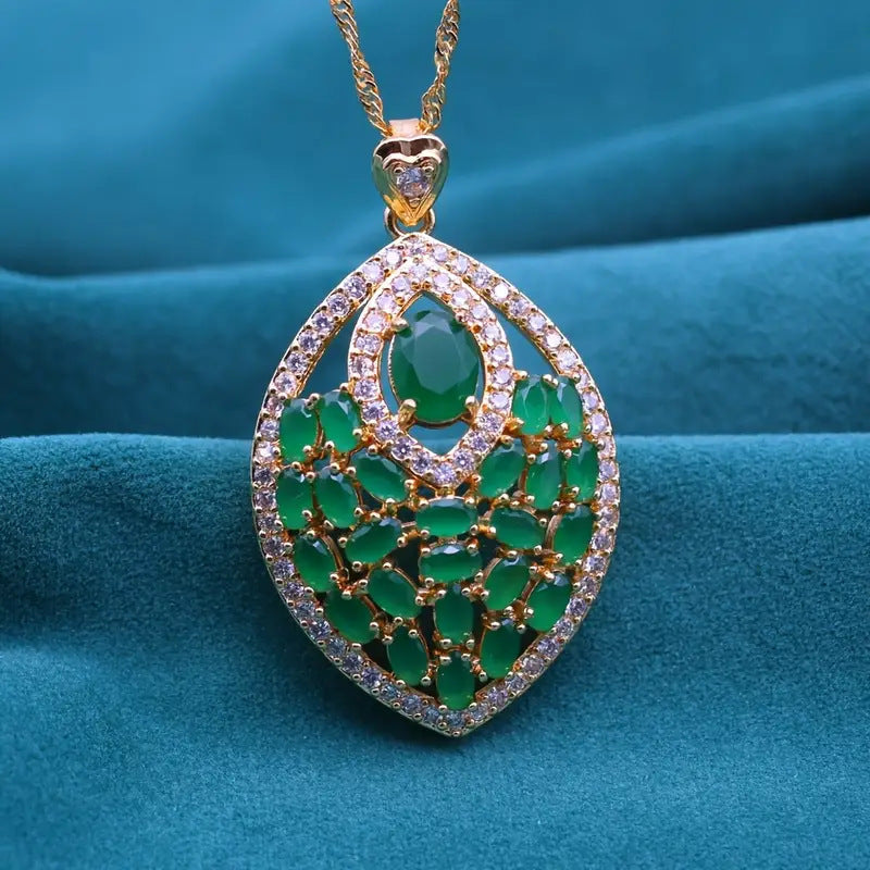 Creative Design Color Zircon Pendant Necklace