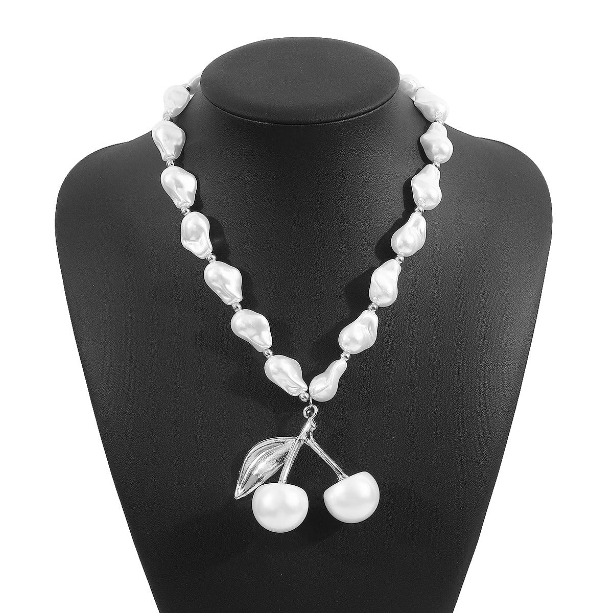 Irregular Creative Pearl Cherry Fruit Necklace For Women