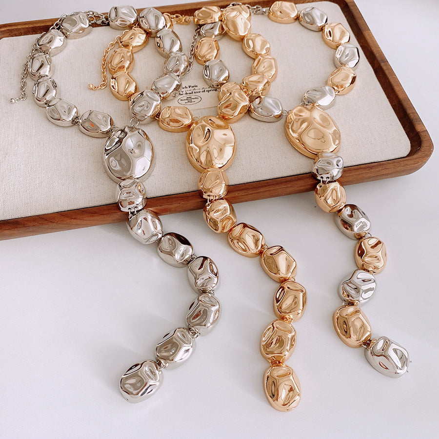Pleated Necklace Personalized All-match Sweet Cool Style Clavicle Chain